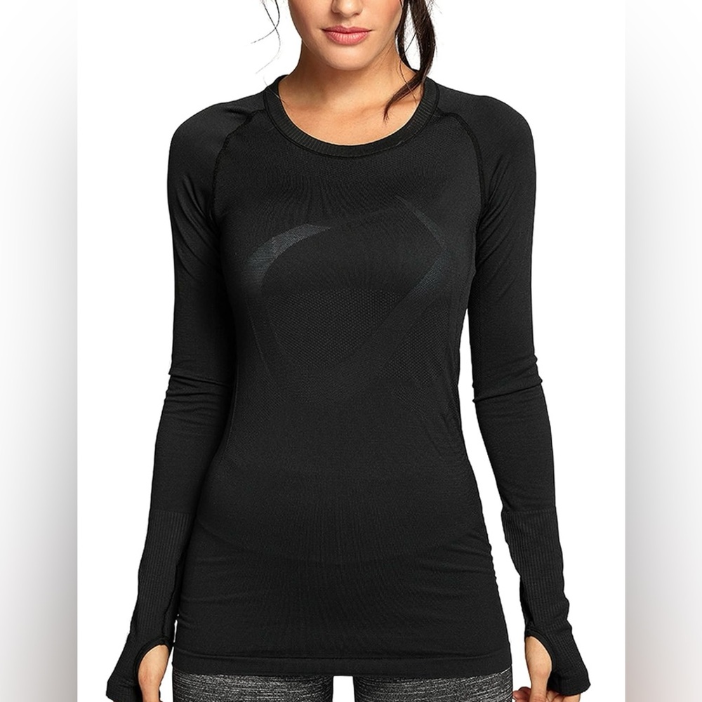 CRZ YOGA Women's Seamless Athletic Long Sleeves Sports Running Shirt